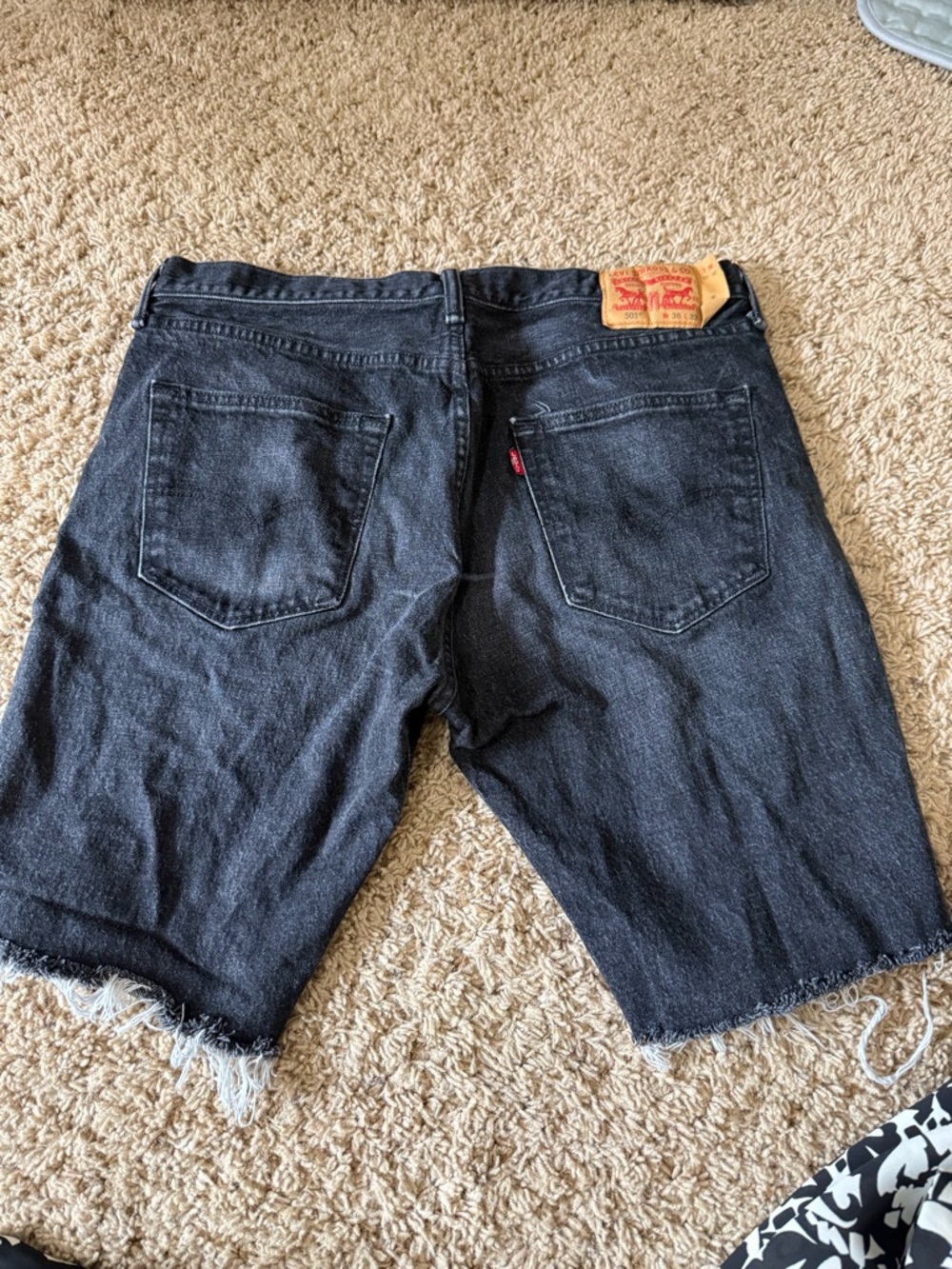 Men’s Levi’s 501 Black Cutoff Shorts - 36